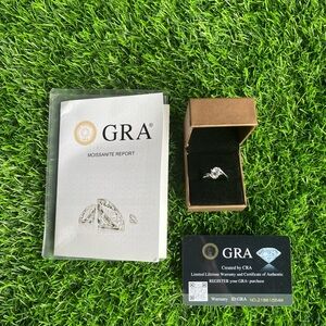 GRA Moissanite Engagement Ring size 7